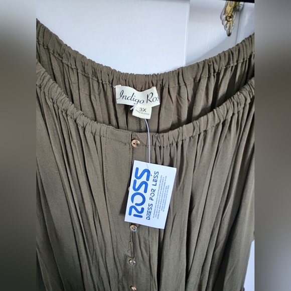 NWT plus size women's Olive green high low dress size 3x - Picture 4 of 5